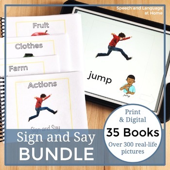 Preview of Speech Therapy Early Intervention First Words Books with Sign Language Bundle