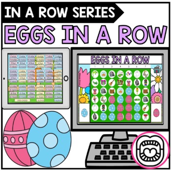 Preview of Speech Therapy Easter BOOM CARDS Games for Articulation| NO PREP | FOUR IN A ROW