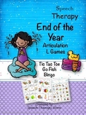 Speech Therapy End of the Year Articulation L Games