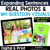 Speech Therapy Expanding Sentences Real Photos & WH Questi
