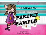 Speech Therapy FREE Homework Social Pragmatics September Sample