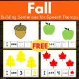 Speech Therapy Fall Activity Building Sentences Adapted Book FREE