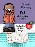Speech Therapy Fall Articulation L Games