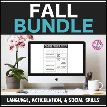 Preview of Fall Interactive PDF: Language, Articulation, & Social Skills Distance Learning