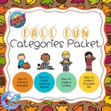 Speech Therapy Fall Fun Categories - Distance Learning