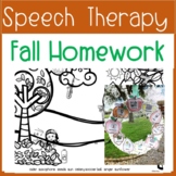 Speech Therapy Fall Homework - Speech Therapy Worksheets f