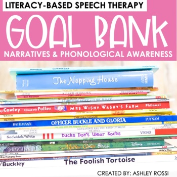 Preview of Speech Therapy Goal Bank - Phonological Awareness & Narratives for IEP Goals