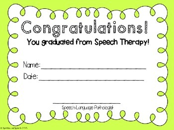 Preview of Speech Therapy Graduation & Achievement Certificates