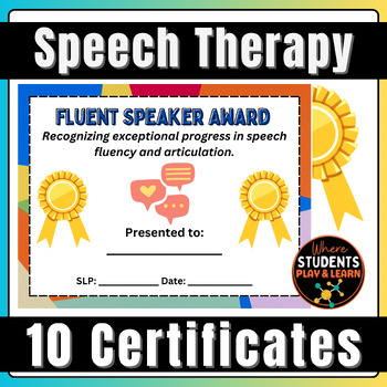 Preview of Speech Therapy Graduation Certificates