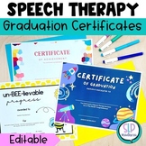 Speech Therapy Graduation Certificate & Award Certificates