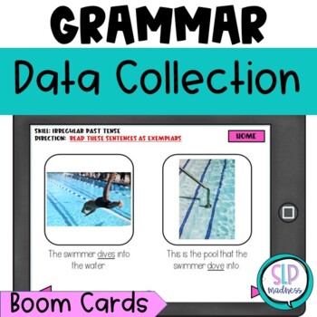 Preview of Speech Therapy Data Collection Sheets l Grammar Syntax Boom Cards Goal Tracking