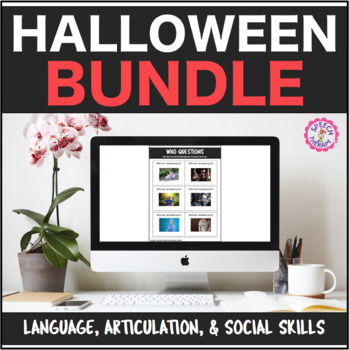 Preview of Halloween Interactive PDF: Lang, Articulation, & Social Skills Distance Learning