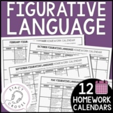 Speech Therapy Homework Calendars Figurative Language Midd