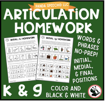 Preview of Articulation Homework for K/G: Word and Phrase Levels