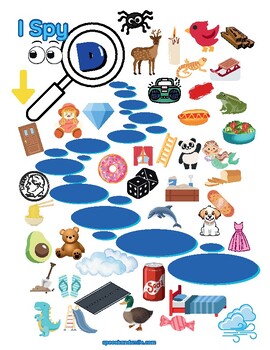 Preview of Speech Therapy I Spy D Sound Worksheet I Spy Activity Letter D Printable I Spy W