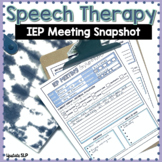 IEP Meeting Snapshot Form for Speech Therapists