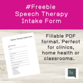 Speech Therapy Intake Form-Editable PDF