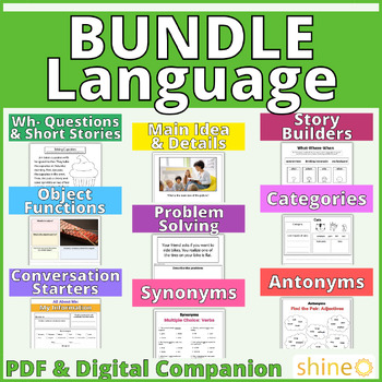 Preview of Speech Therapy Language Bundle, Questions Stories Conversations Problem Solving