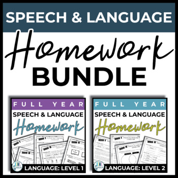 Preview of Speech Therapy Language Homework for the Entire Year and Summer Speech Homework