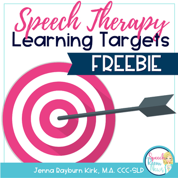 Preview of Speech Therapy Learning Targets FREEBIE