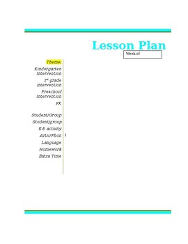 Preview of Speech Therapy Lesson Plan