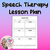 Speech Therapy Lesson Plan Blank Template
