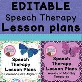 Speech Therapy Lesson Plans Template | Editable + Google Slides