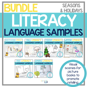 Preview of Speech Therapy Literacy Language Samples Bundle