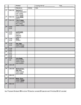 Preview of Speech Therapy Middle/High school Schedule and Data