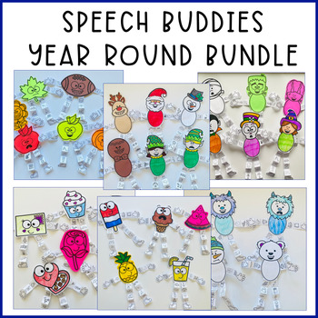 Preview of Speech Therapy NO PREP Artic Craft Year Round Bundle