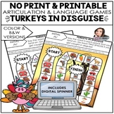 Thanksgiving Speech Therapy Activities for Speech and Lang