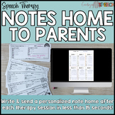 Speech Therapy Notes Home to Parents & Guardians - Parent 
