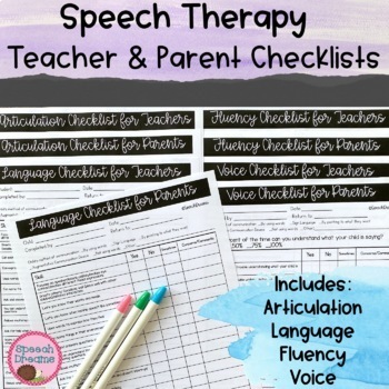Preview of Speech Language Parent Questionnaire: Observation for Teachers and SLPs