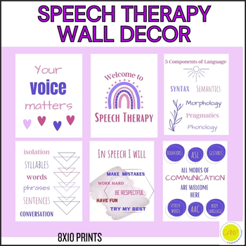 Preview of Speech Therapy Office Wall Decorations, SLP Art, Welcome To Speech Sign, Boho