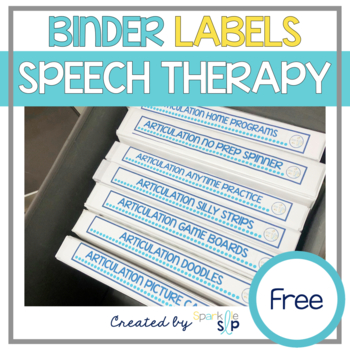 Preview of Speech Therapy Organization Labels for Sparklle SLP Products | FREE