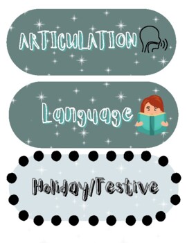 Preview of Speech Therapy Organizational Labels