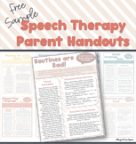 Speech Therapy Parent Handout Freebie