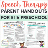 Speech Therapy Parent Handouts for Preschool & Early Inter