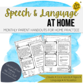 Speech Therapy Parent Handouts for the YEAR | Editable Tak