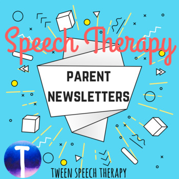 Preview of Speech Therapy Parent Newsletters- Entire School Year