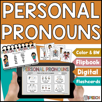 Preview of Speech Therapy Personal Pronouns - Grammar  - Teach and Practice Activities
