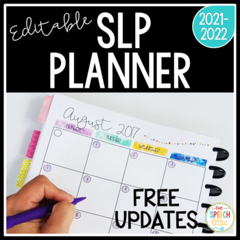 2016-2017 Editable SLP Planner