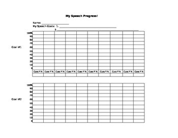 Preview of Speech Therapy Progress Chart