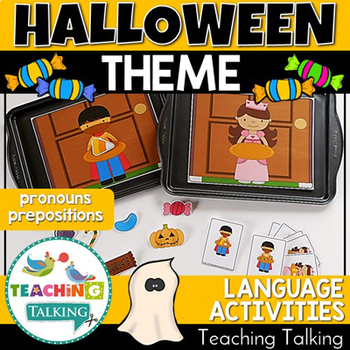 Preview of Halloween Speech and Language Activities for Pronouns & Prepositions