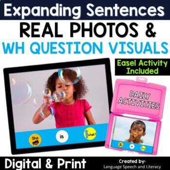 Preview of Speech Therapy Pronouns & Verbs Activity | Photo Scenes | Print or Digital
