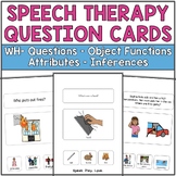 Speech Therapy Questions - WH Questions Attributes Object Function with Visuals