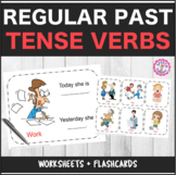 Regular Past Tense Verbs Worksheets + Flashcards