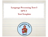Speech Therapy Report Template - LPT-3 - Language Processi