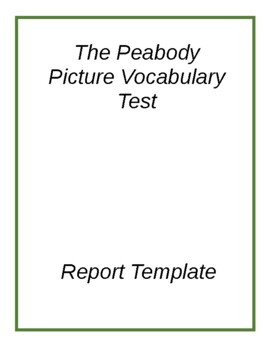 Preview of Speech Therapy Report Template PPVT-4