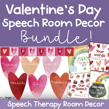 Preview of Speech Therapy Room Decor Bundle for Valentine's Day!